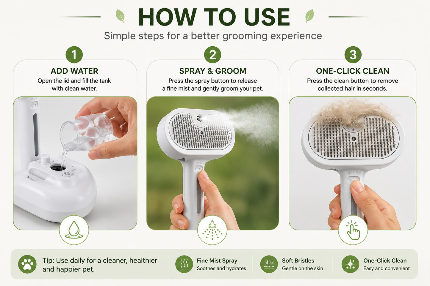 Devauss™ SteamGroom Pro Cat Brush